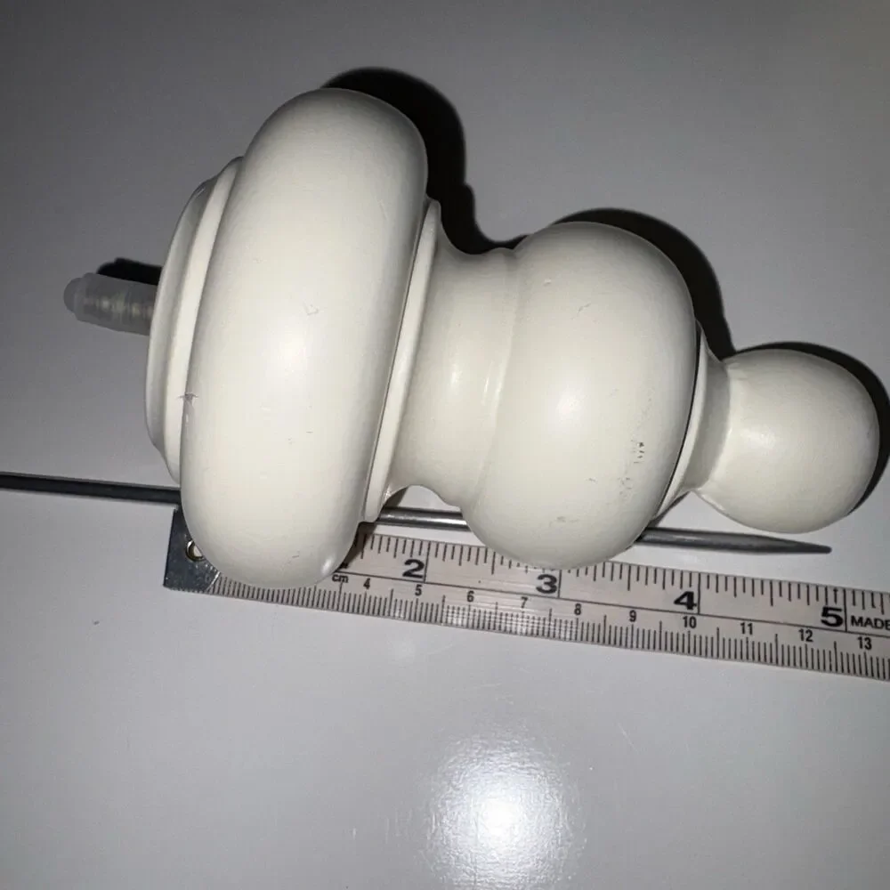 Pottery Barn Set Of 2 White Wood Finials NEW Hardware